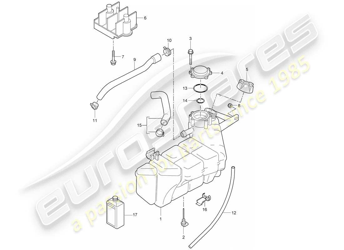 porsche 2008 (997-1) wasserkühlung 4 teilediagramm