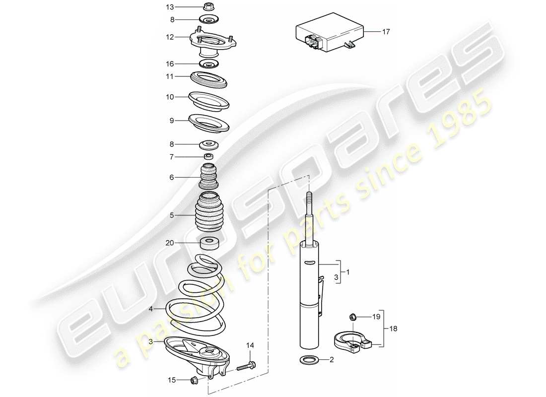 porsche 2008 (997-1) suspension teilediagramm