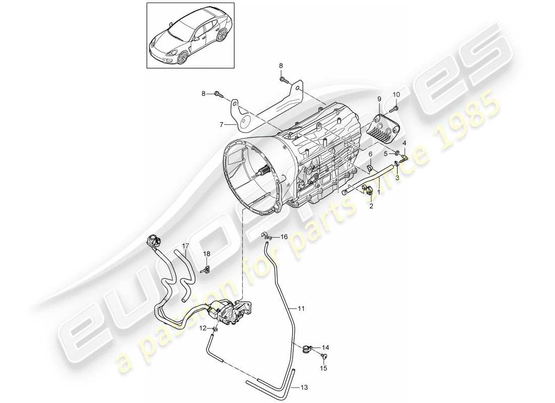 porsche 2014 (panamera 970) tiptronic-ersatzteildiagramm
