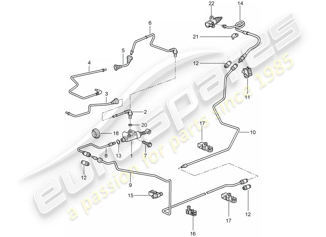 porsche 2011 (997-2 gt3) hydraulische kupplung ersatzteildiagramm