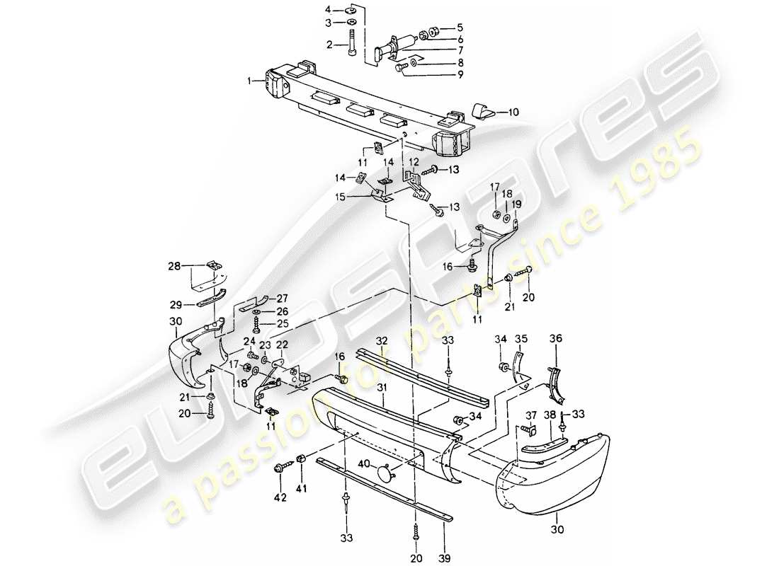 porsche 1991 (964) stoßstange ersatzteildiagramm