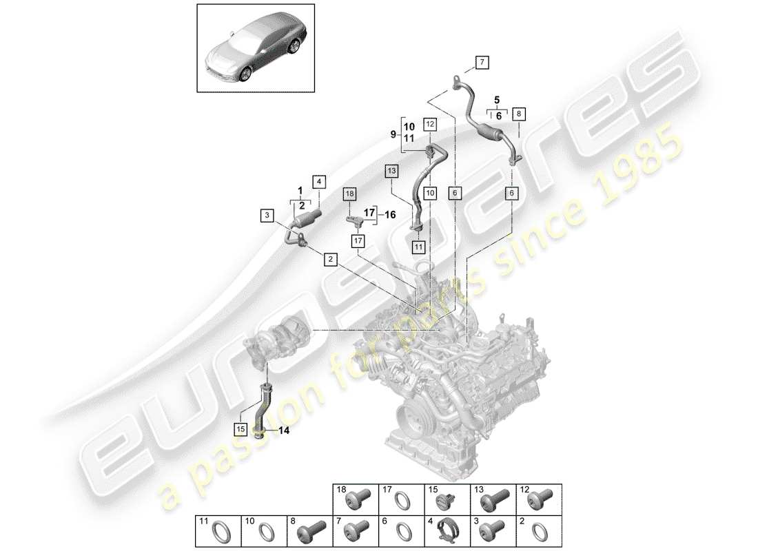 porsche 2019 (panamera 971-1) wasserkühlung für ersatzteildiagramm