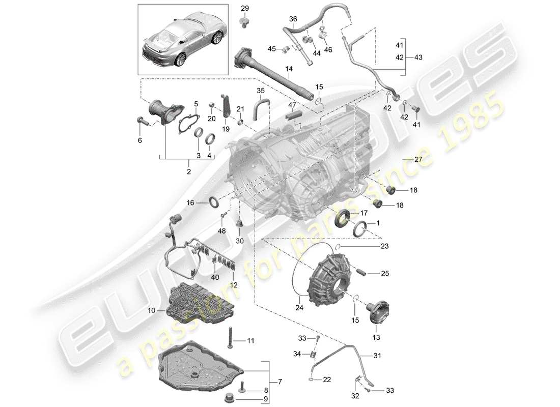 porsche 2016 (991-1 r/gt3/rs) - pdk - teilediagramm