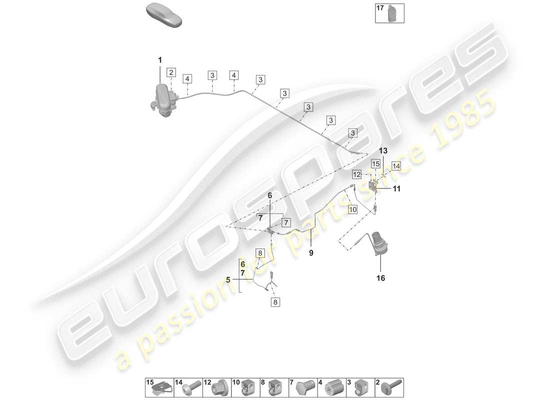 porsche 2019 (992-1) selbstnivellierendes system - teilediagramm