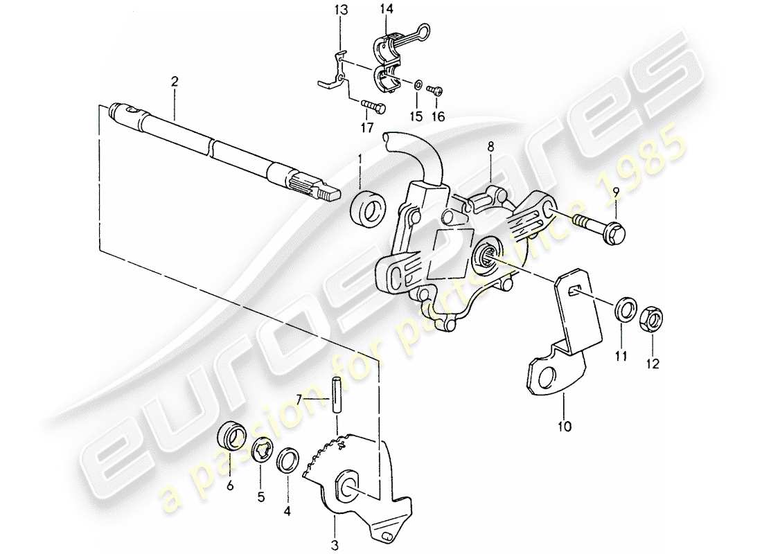 porsche 1996 (993) tiptronic - wählschalter ersatzteildiagramm