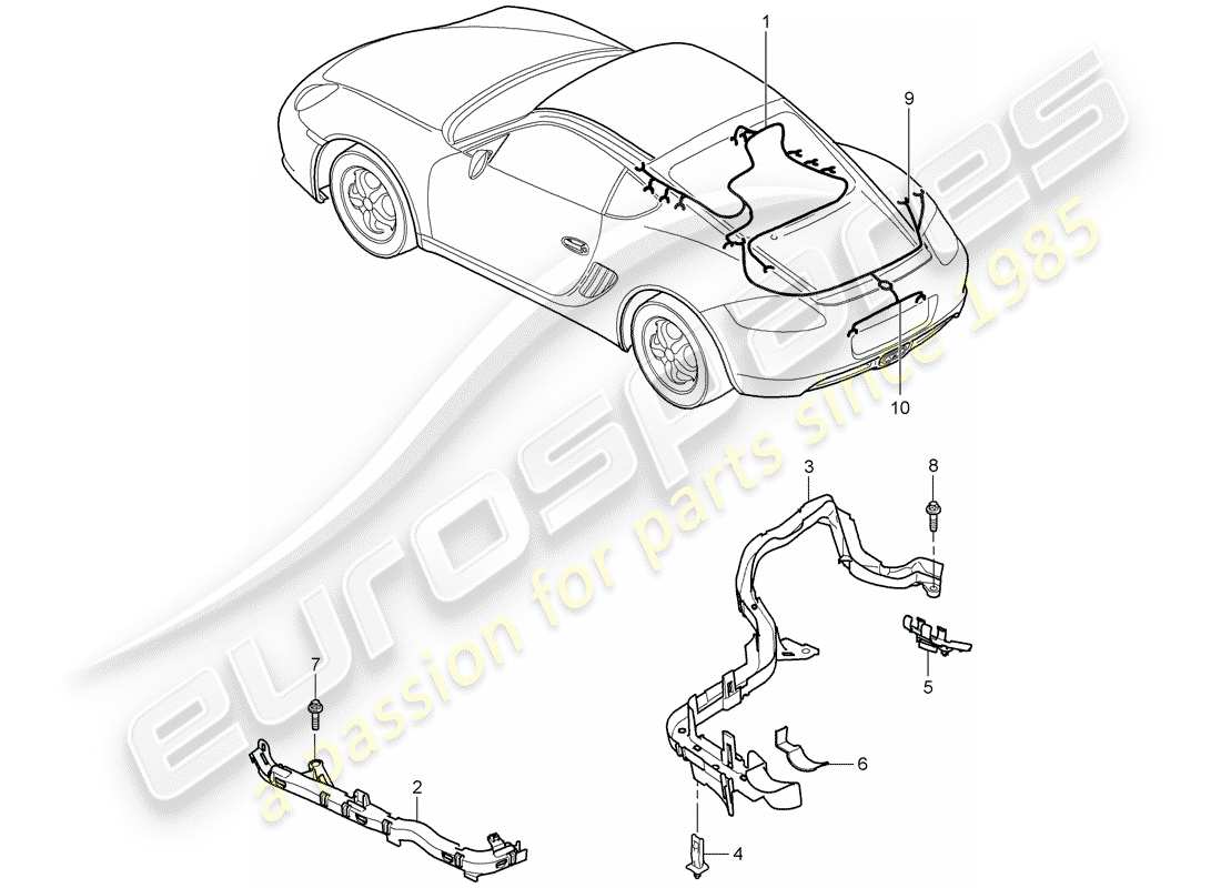 porsche 2007 (987 cayman) kabelbäume ersatzteildiagramm