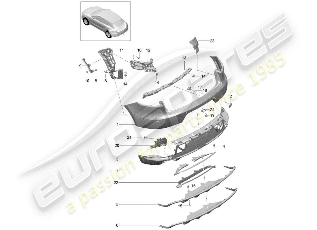 porsche 2017 (macan) stoßstange ersatzteildiagramm
