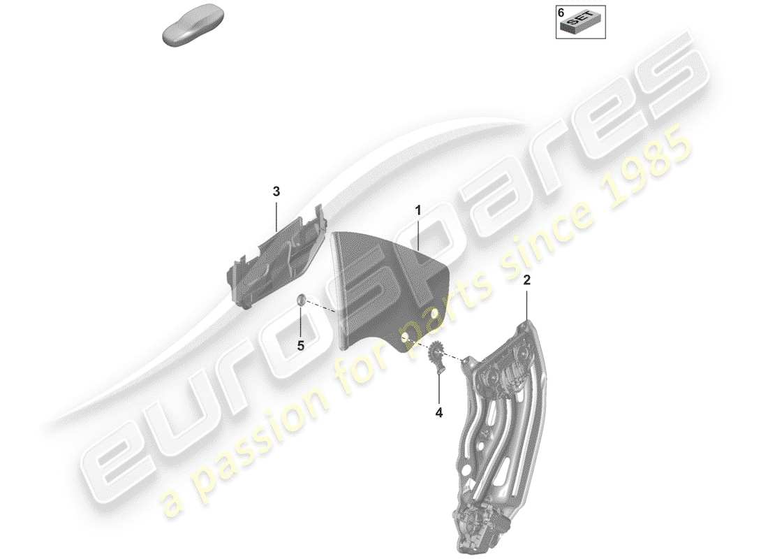 porsche 2019 (992-1) seitenfenster-ersatzteildiagramm