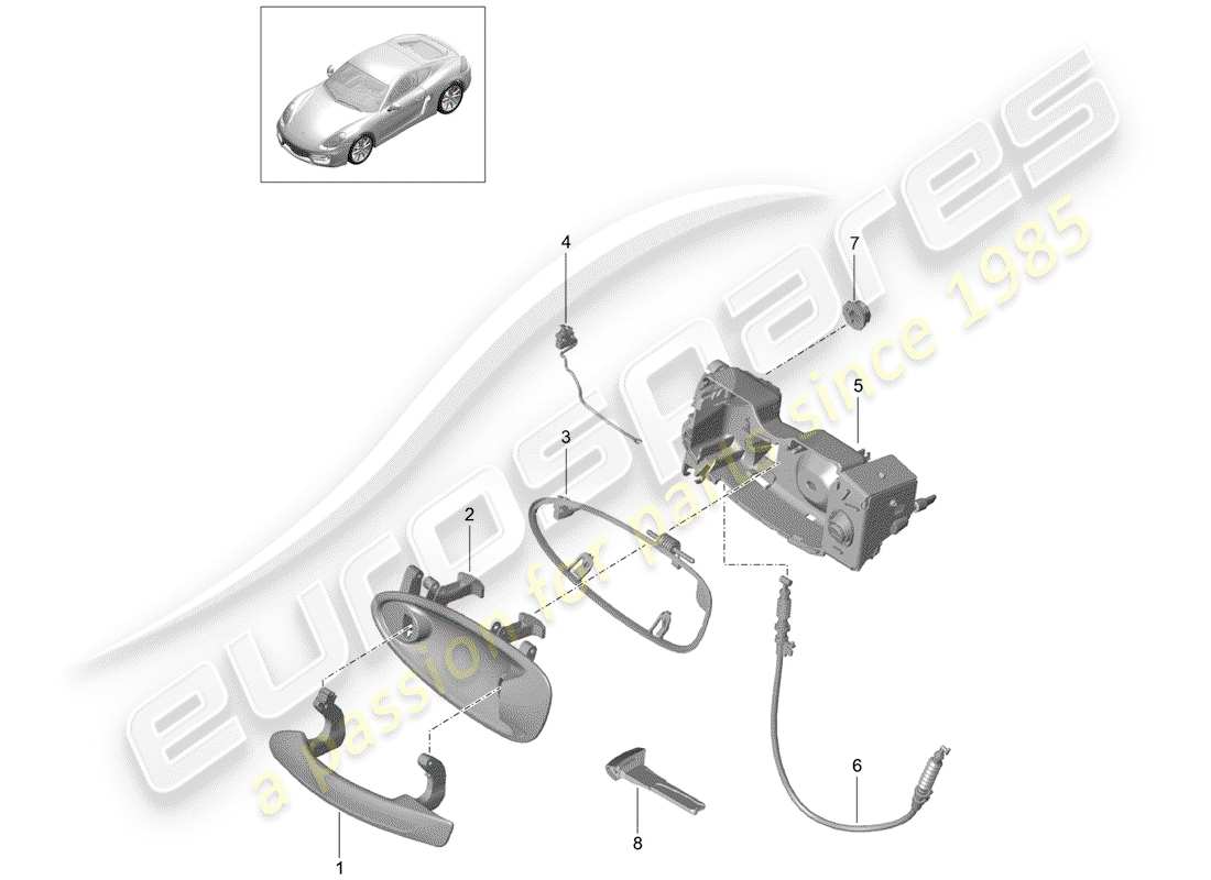 porsche 2015 (981 cayman) türgriff ersatzteildiagramm
