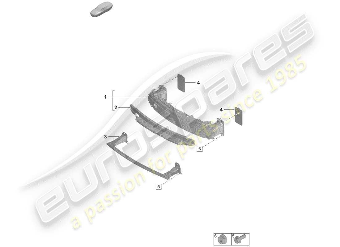 porsche 2019 (992-1) stoßstangenhalterung - ersatzteildiagramm