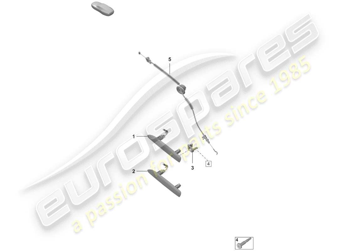 porsche 2019 (992-1) türschlösser ersatzteildiagramm