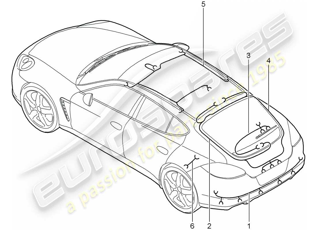 porsche 2011 (panamera 970) kabelbäume ersatzteildiagramm