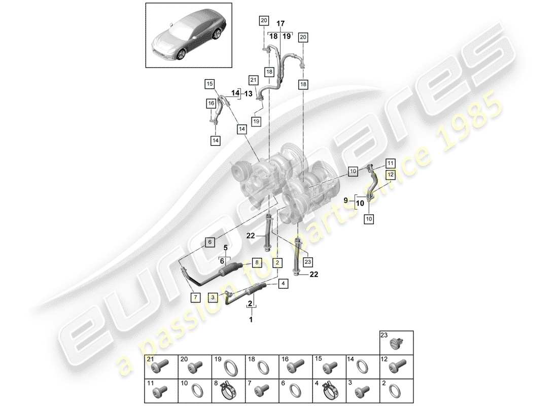 porsche 2020 (panamera 971-1) wasserkühlung für ersatzteildiagramm
