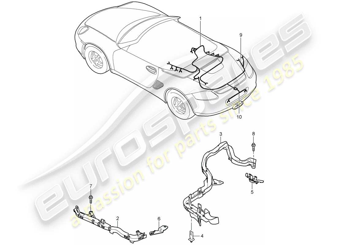porsche 2007 (987 boxster) kabelbäume ersatzteildiagramm