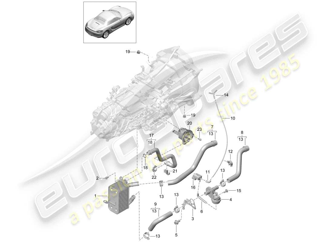 porsche 2015 (981 boxster) schaltgetriebe ersatzteildiagramm