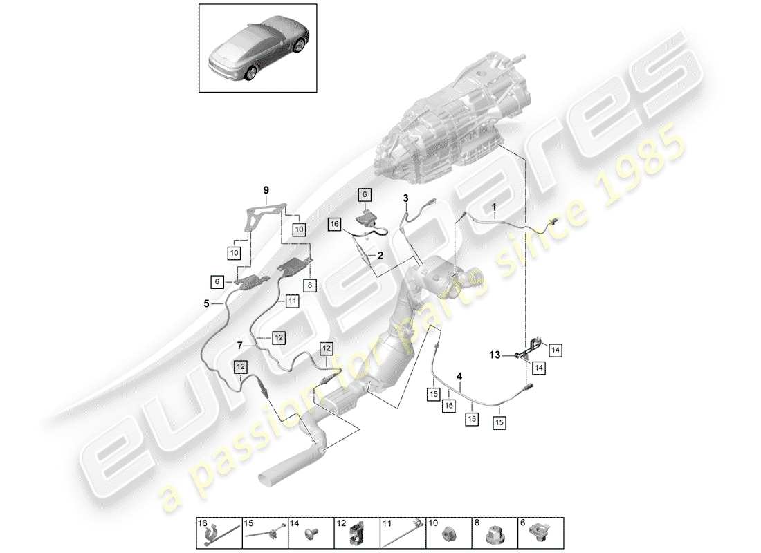 porsche 2018 (panamera 971-1) auspuffanlage teilediagramm