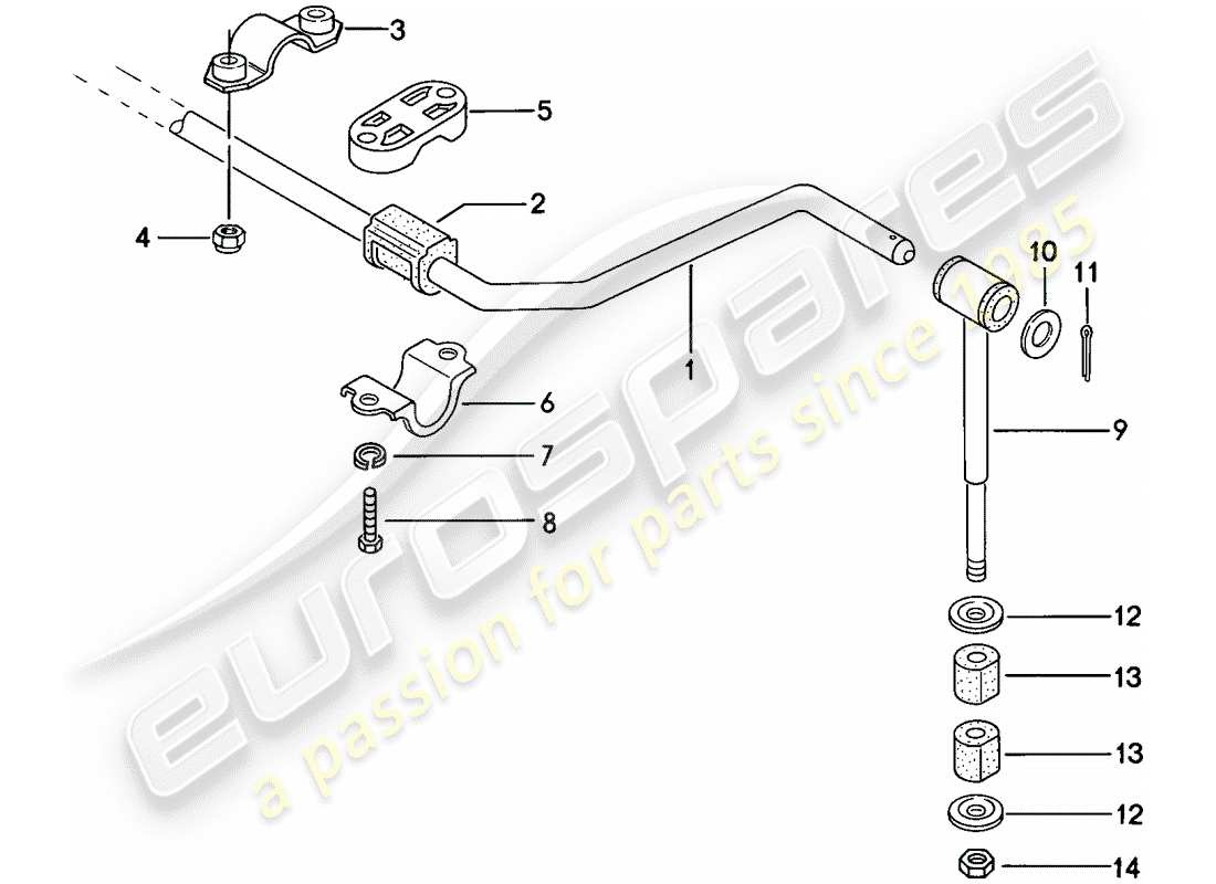 porsche 1976 (924) stabilisator - ersatzteildiagramm