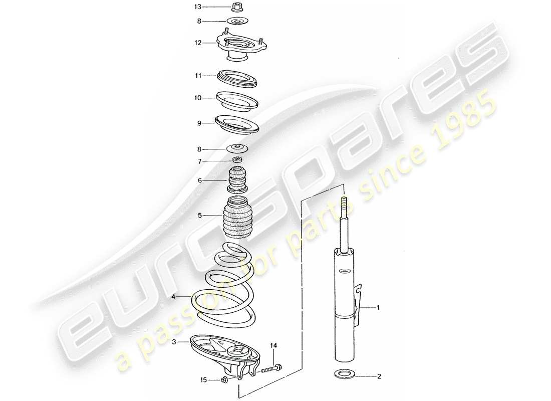 porsche 2003 (996 turbo / gt2) aufhängung - stossdämpferfeder ersatzteildiagramm