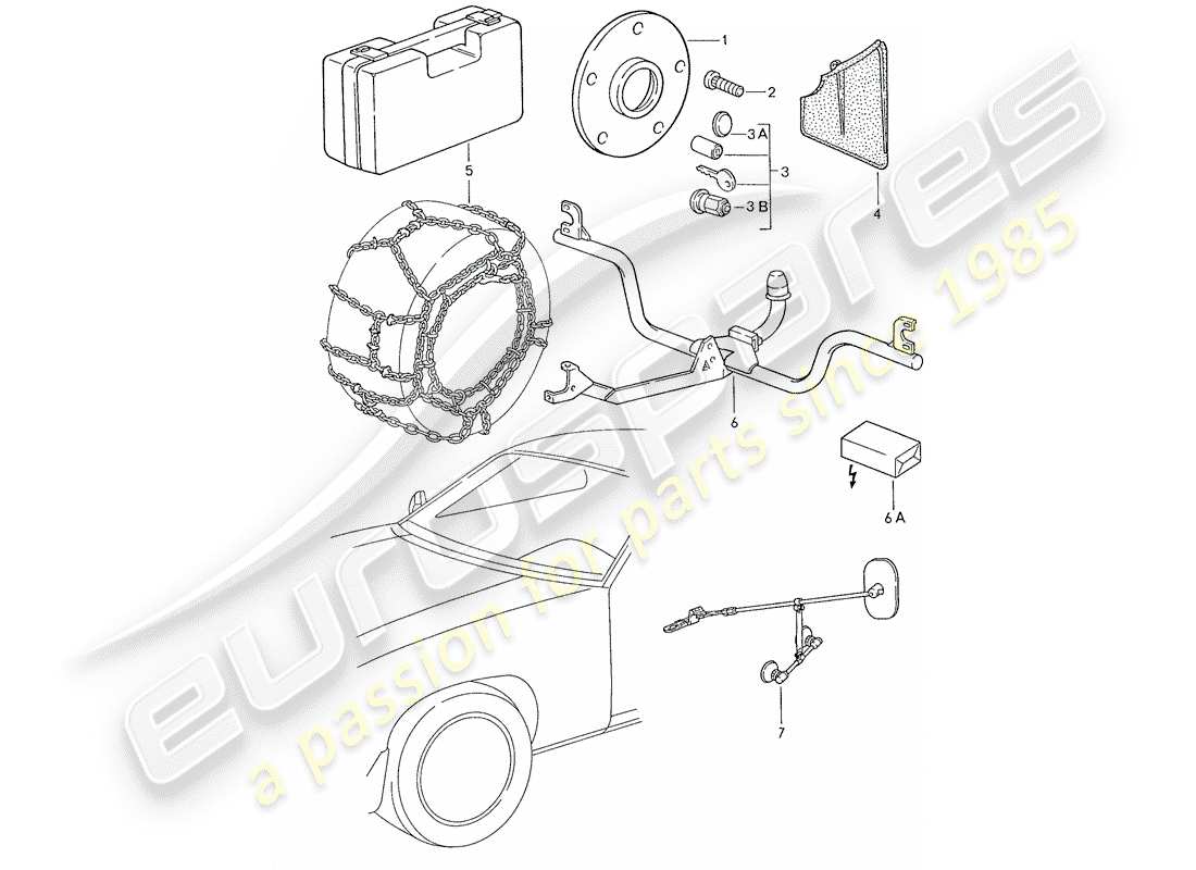 porsche 1990 (928) zubehör teilediagramm