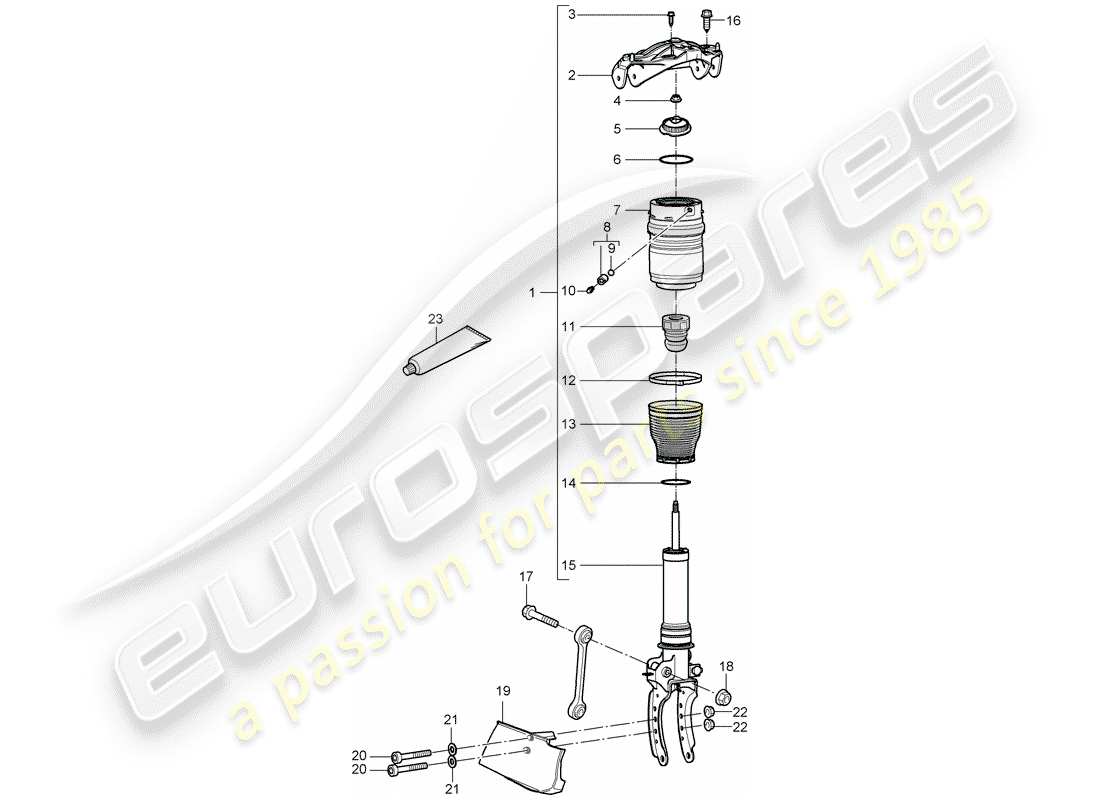 porsche 2008 (cayenne e1 9pa) aufhängung teilediagramm