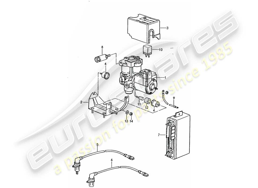 porsche 1986 (944) hydraulikgerät - -abs- ersatzteildiagramm