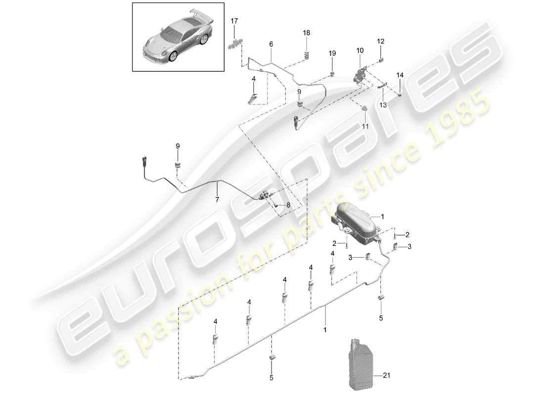porsche 2019 (991-2 r/gt3/rs) adaptive suspension ersatzteildiagramm