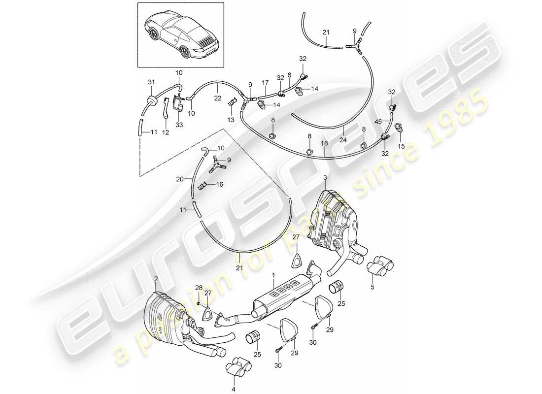 porsche 2011 (997-2) auspuffanlage teilediagramm
