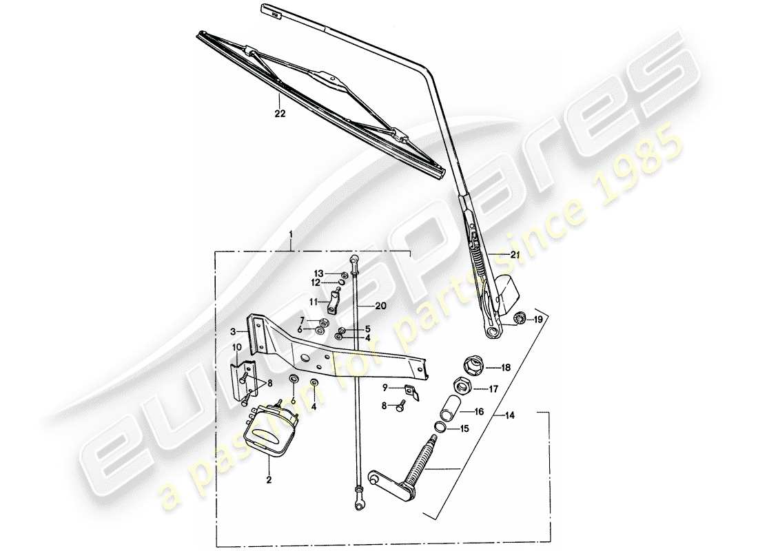 porsche 1977 (911) heckscheibenwischer - d - mj 1976>> ersatzteildiagramm