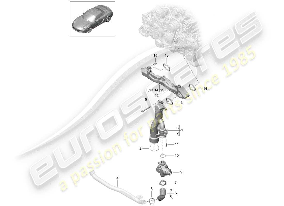 porsche 2012 (981 boxster) hilfsrahmen-ersatzteildiagramm