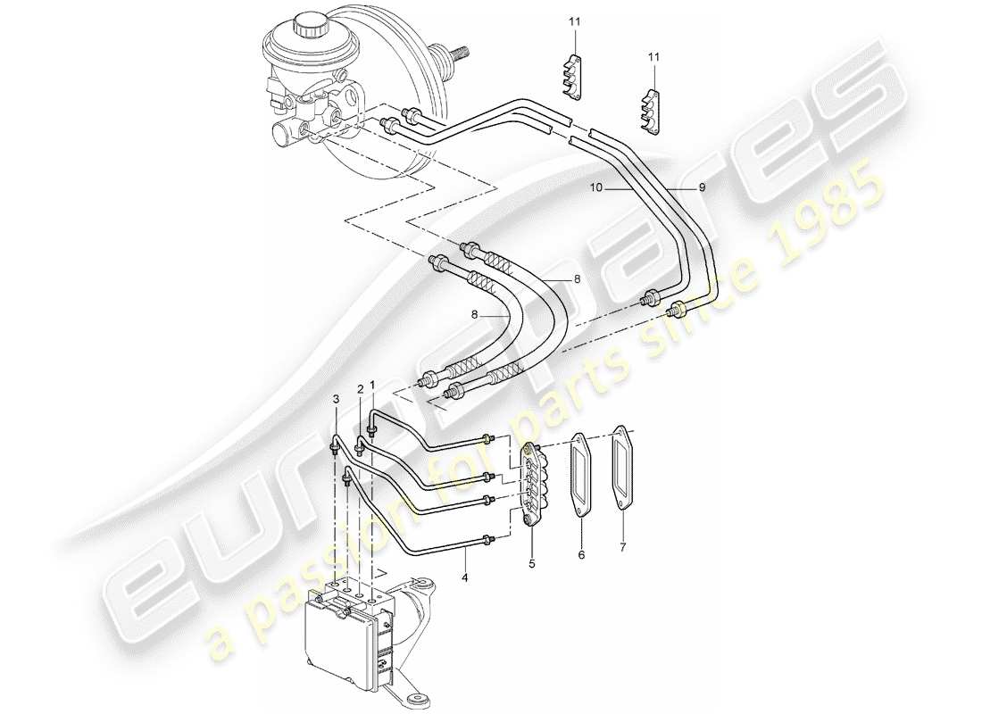 porsche 2006 (997-1) bremsleitungen ersatzteildiagramm