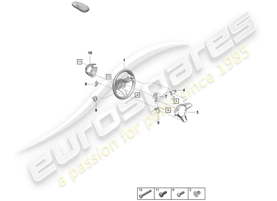 porsche 2020 (718 boxster spyder) lenkrad teilediagramm