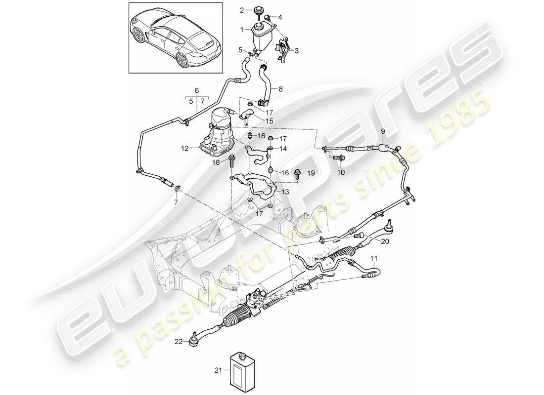porsche 2016 (panamera 970) servolenkung - teilediagramm