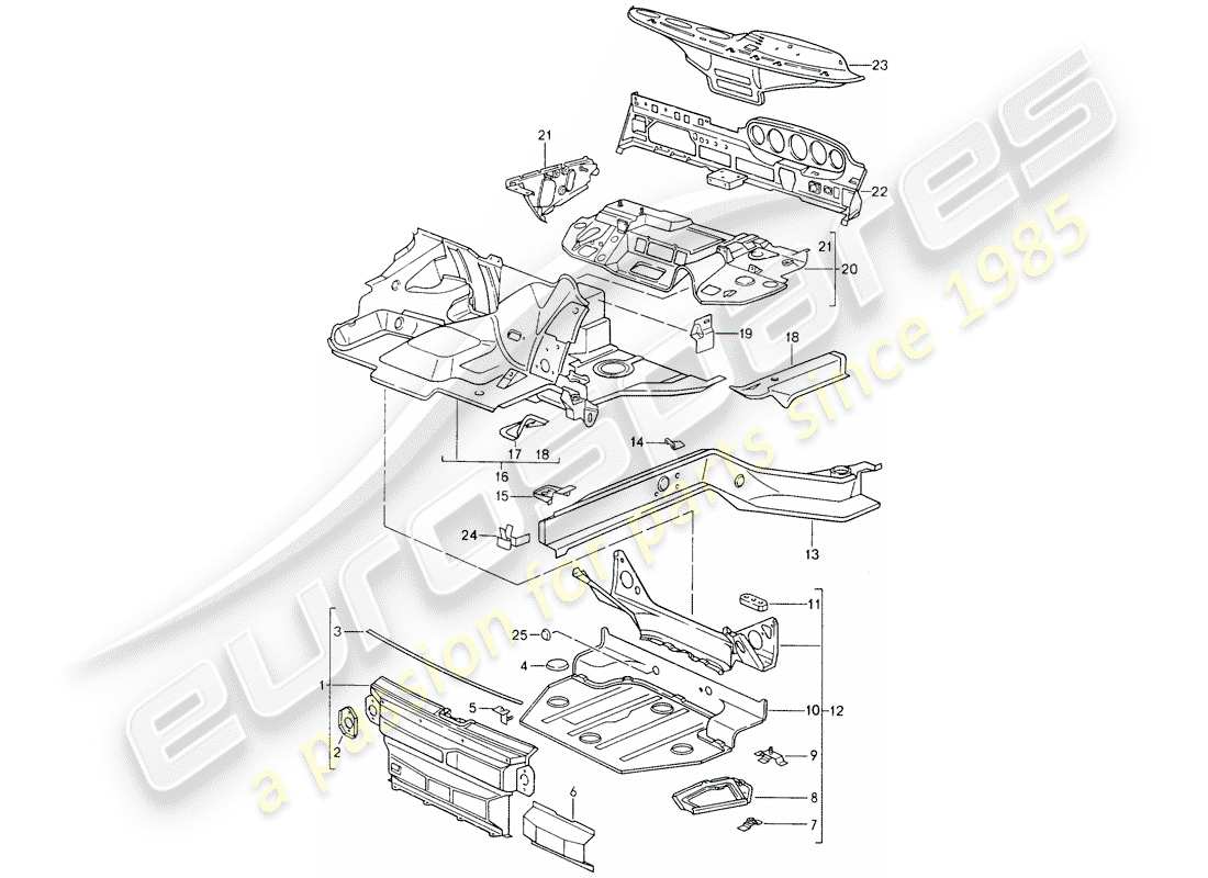 porsche 1992 (964) frame-teilediagramm