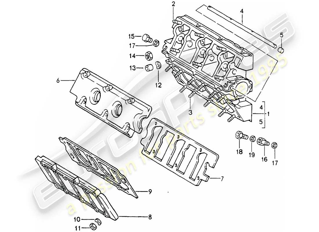 porsche 1994 (964) nockenwellengehäuse ersatzteildiagramm