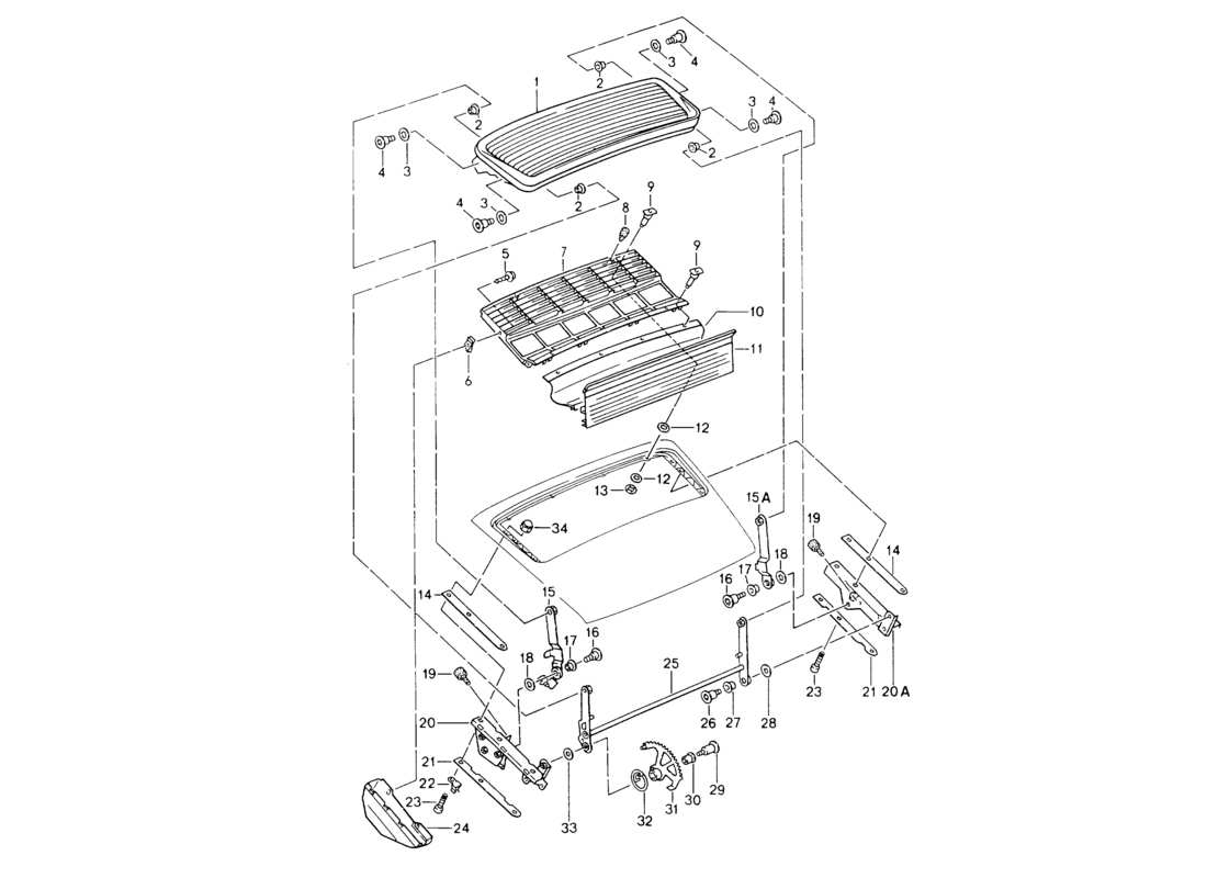 porsche 1994 (964) heckspoiler teilediagramm