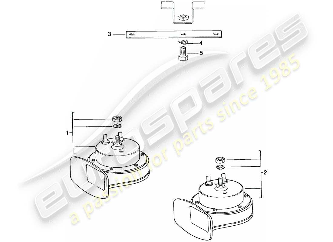 porsche 1983 (944) horn-ersatzteildiagramm