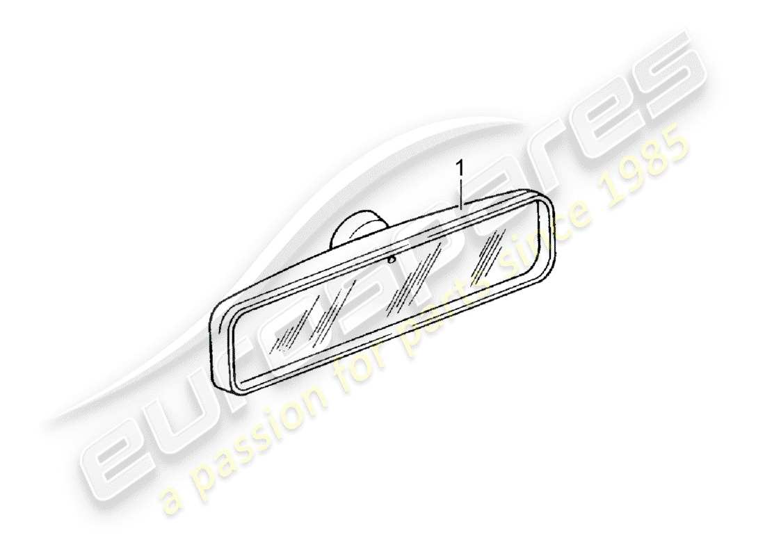 porsche 1990 (accessories) innenspiegel ersatzteildiagramm