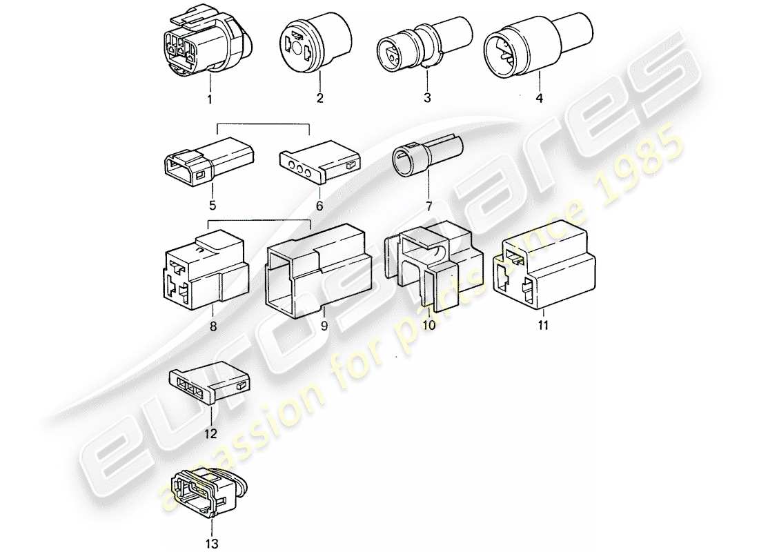 porsche 1986 (911) anschlussgehäuse teilediagramm
