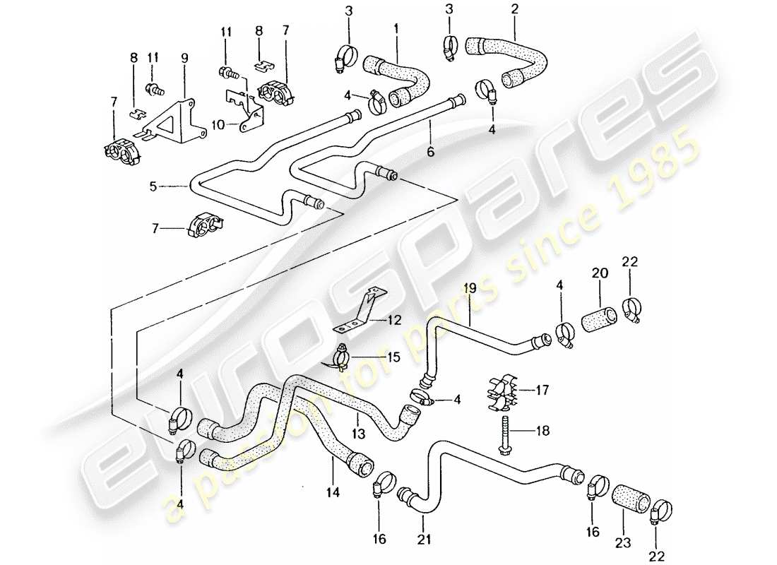 porsche 2004 (996 gt3) leitungen - heizung ersatzteildiagramm