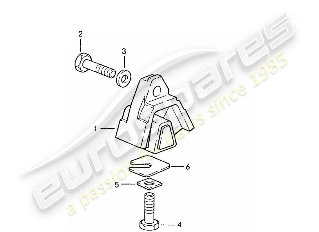 porsche 1989 (928) automatikgetriebe - getriebeaufhängung teilediagramm