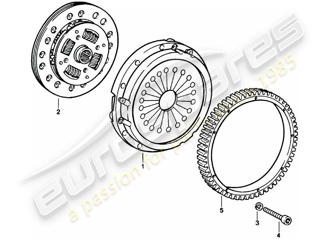 porsche 1983 (911) kupplung teilediagramm