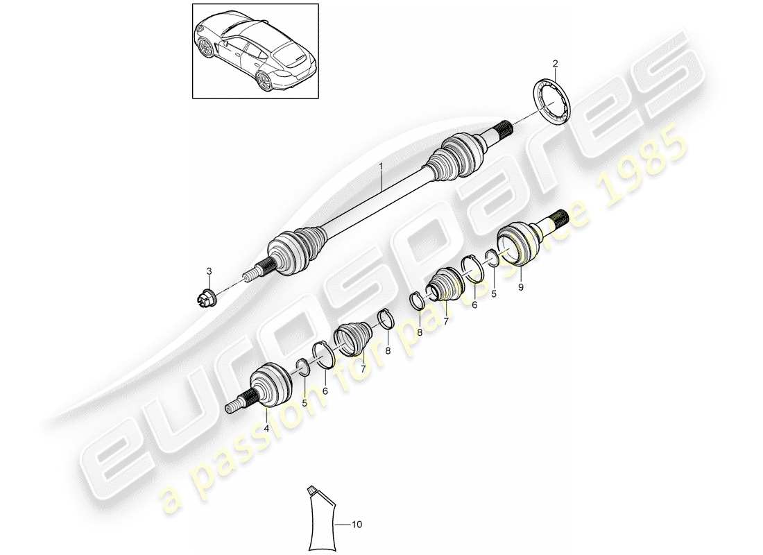 porsche 2014 (panamera 970) antriebswelle teilediagramm