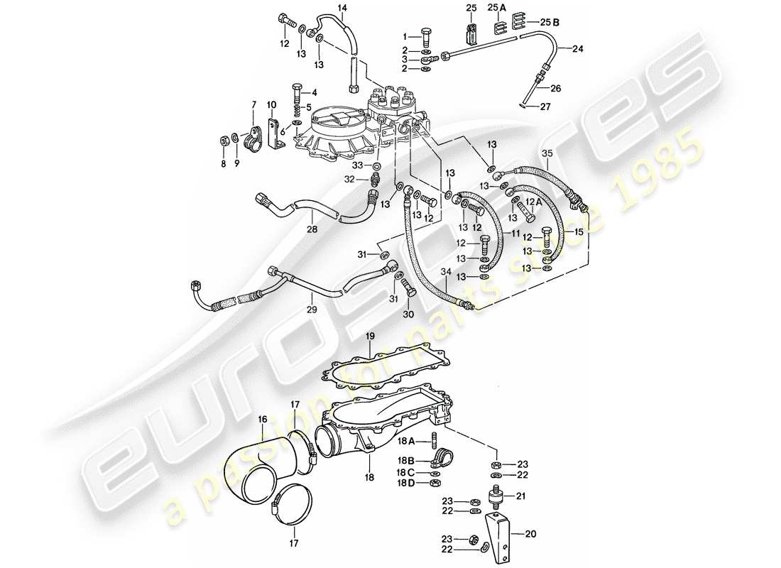porsche 1985 (911) für - k-jetronic iii ersatzteildiagramm