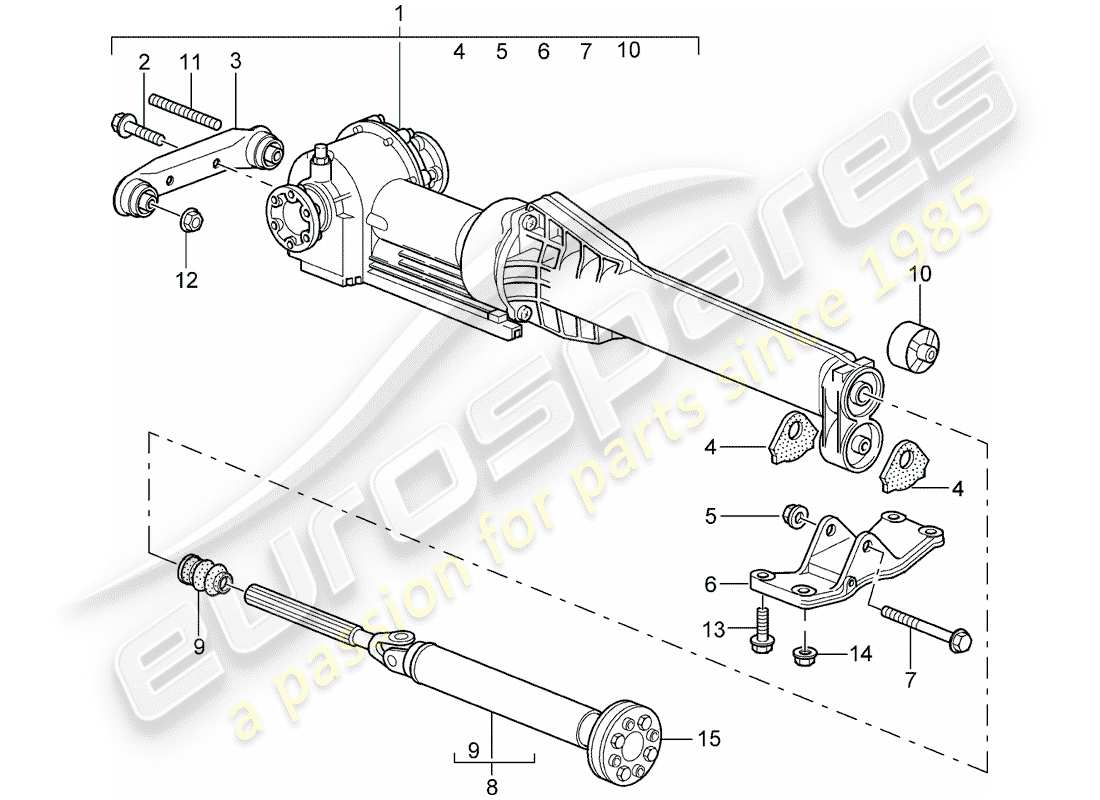 porsche 2001 (996) vorderachsdifferential - gelenkwelle - d - mj 1999>> ersatzteildiagramm
