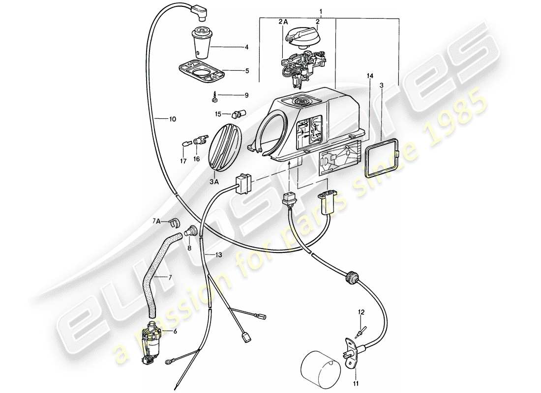porsche 1985 (911) heizsystem 1 teilediagramm