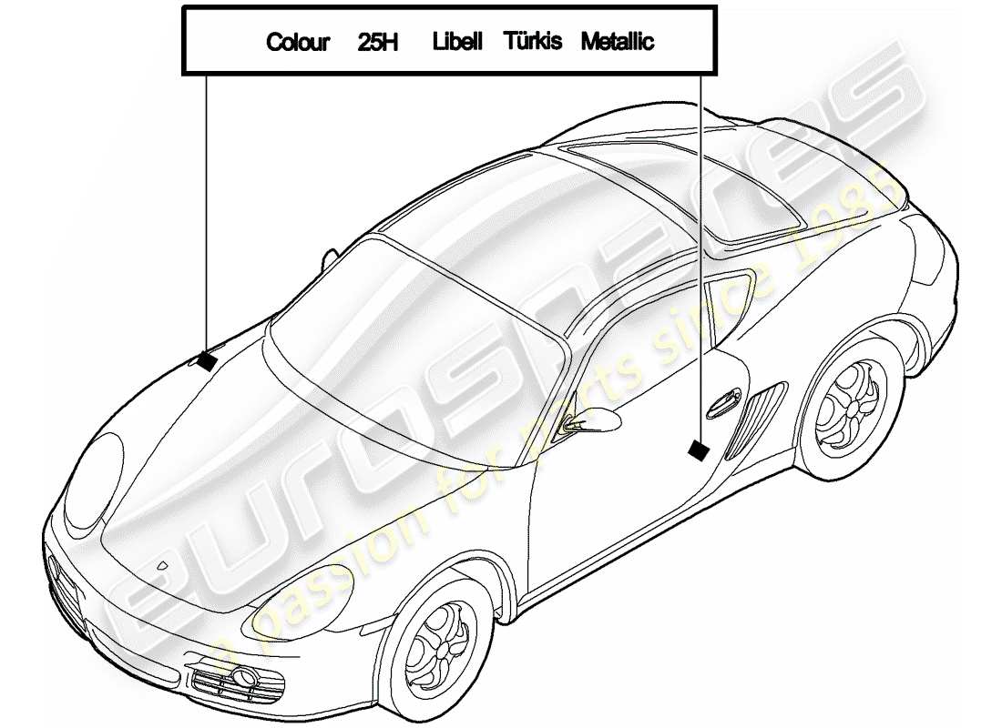porsche 2011 (987 cayman) lackausbesserungsstift ersatzteildiagramm
