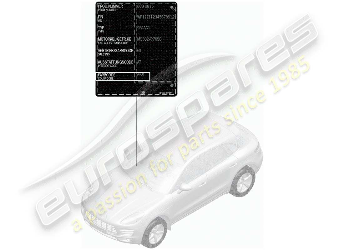 porsche 2017 (macan) lackausbesserungsstift ersatzteildiagramm