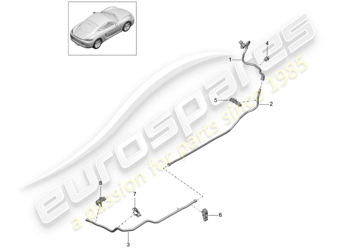 porsche 2019 (718 cayman) vakuumleitung teilediagramm