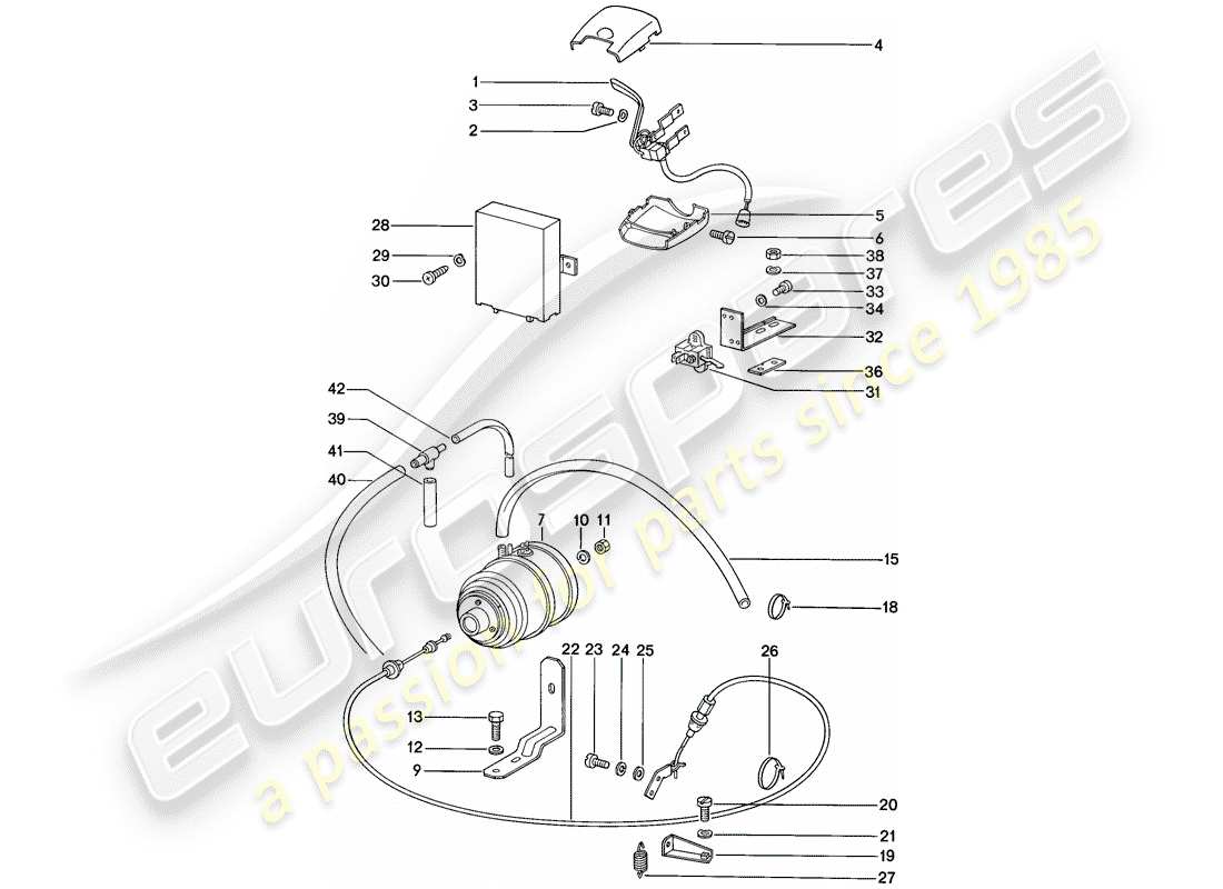 porsche 1987 (911) geschwindigkeitsregelsystem - d - mj 1987>> - mj 1987 ersatzteildiagramm