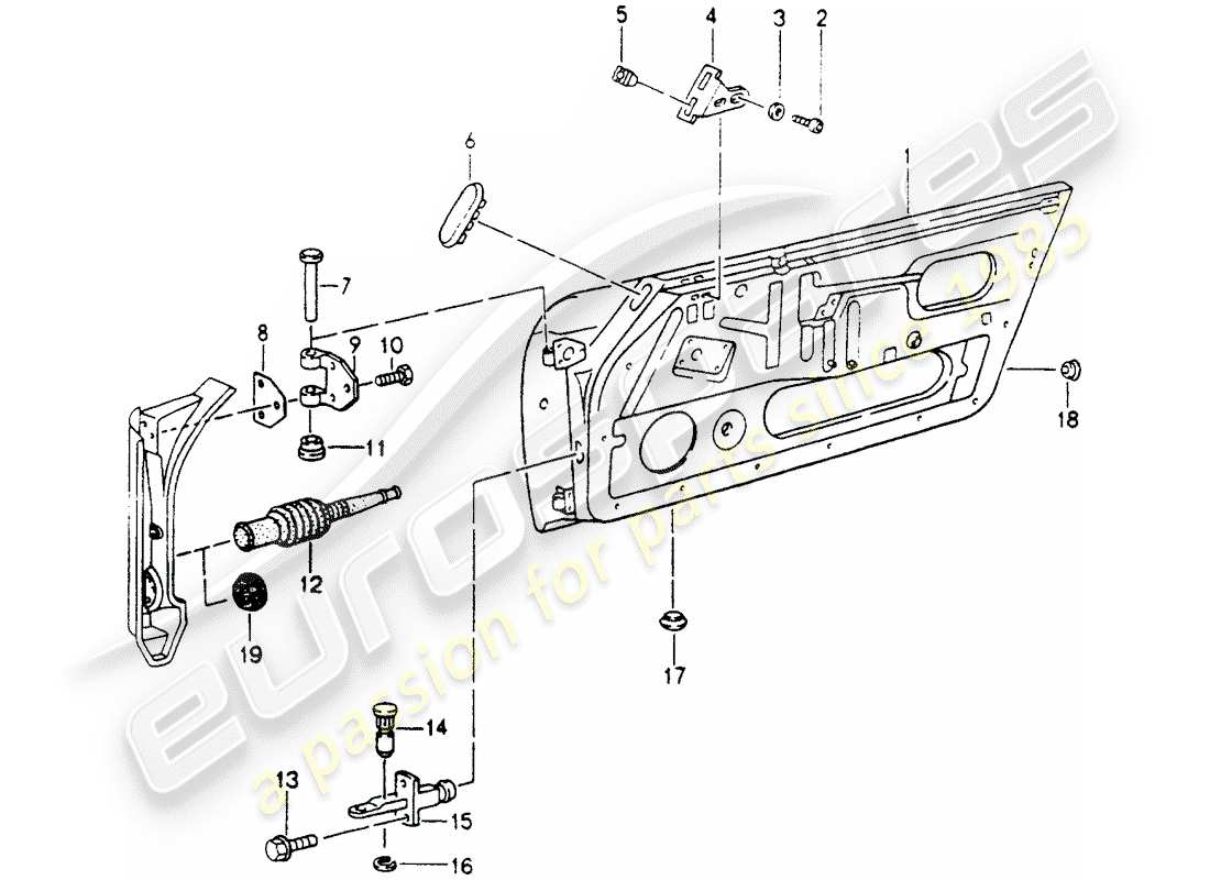 porsche 1989 (964) türschale teilediagramm